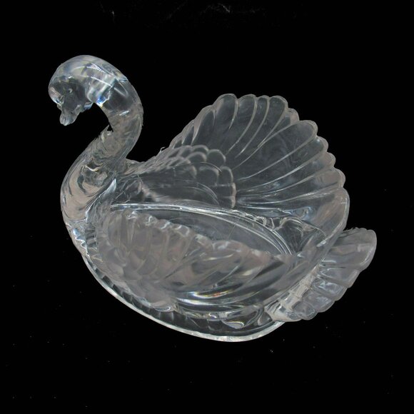 Vintage Regaline Swans Set of 5 Clear Crystal Acrylic 5.75" Planters Dishes - Picture 4 of 10